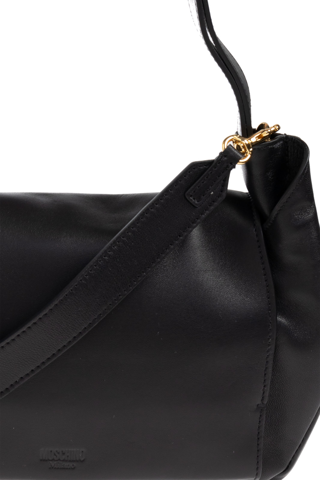 MOSCHINO Handle Me Black Leather Shoulder Bag New & Authentic image 5