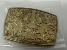 Vintage NOS Solid Brass Design Belt Buckle New Old Stock