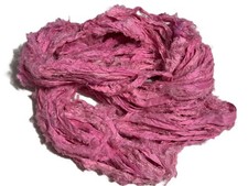 100 g Recycled Sari Silk Ribbon Yarn Fluffy pink