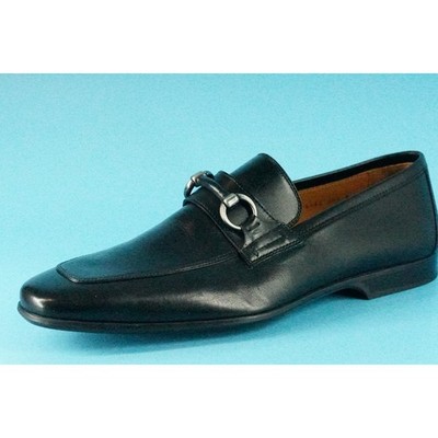 Magnanni Rafa II Apron Toe Horse Bit loafers SZ 9 New Black 