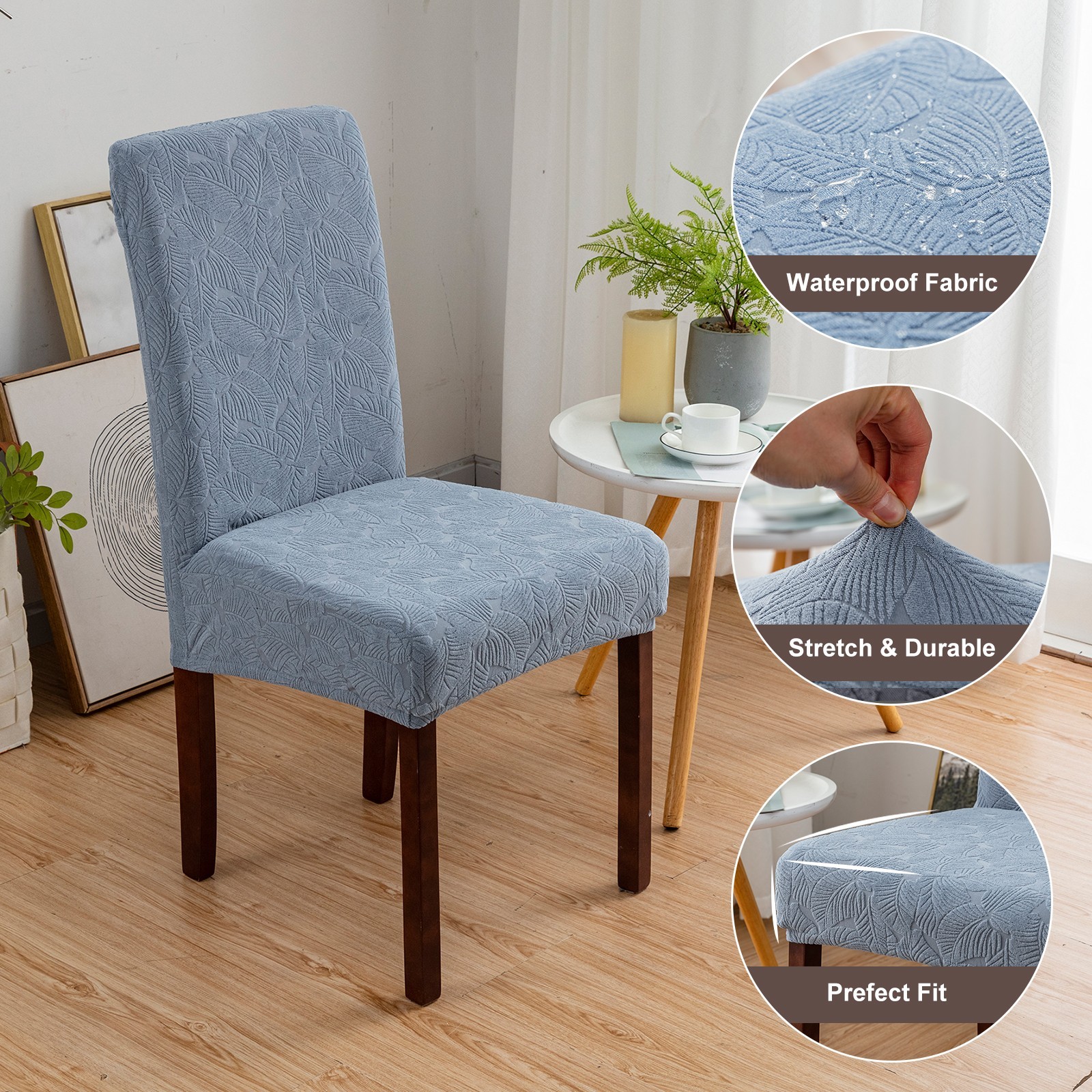 4/6 elastic leaf pattern chair covers for restaurant decoration and protection