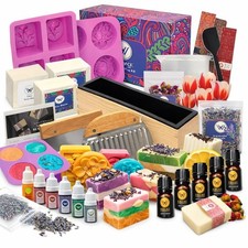 Deluxe Soap Making Kit for Adults  Kids - Modern Floral, Shea Butter, Molds, Sc