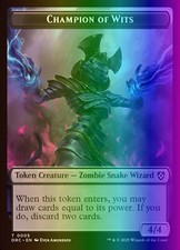 MTG Token - Champion of Wits // Zombie (3) (5/226) Aetherdrift Commander LP FOIL