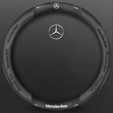 15" PU Leder+Kohlefaser Lenkradabdeckung X1Für 1980-2025 Mercedes Benz AlleAutos