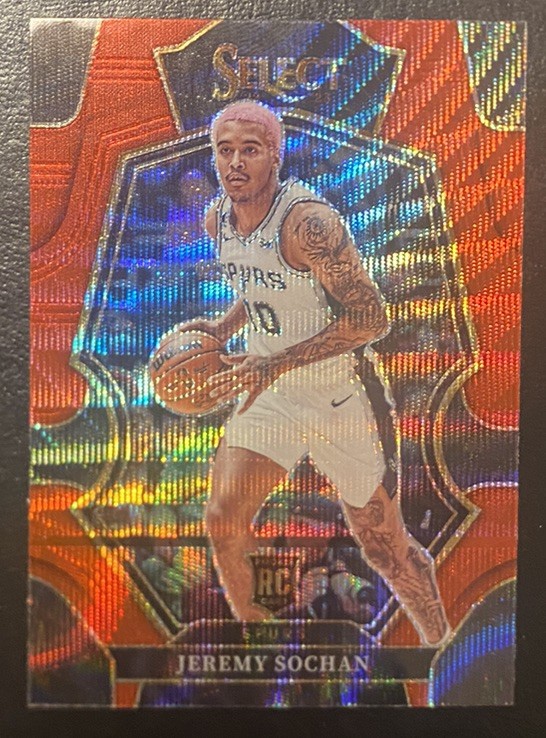 2022-23 Panini Select - Premier Level Jeremy Sochan #192 Red Wave Prizm (RC)
