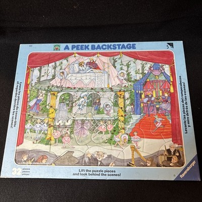 Vintage Ravensburger Peek Backstage Lift the Flap Puzzle 32 Pc