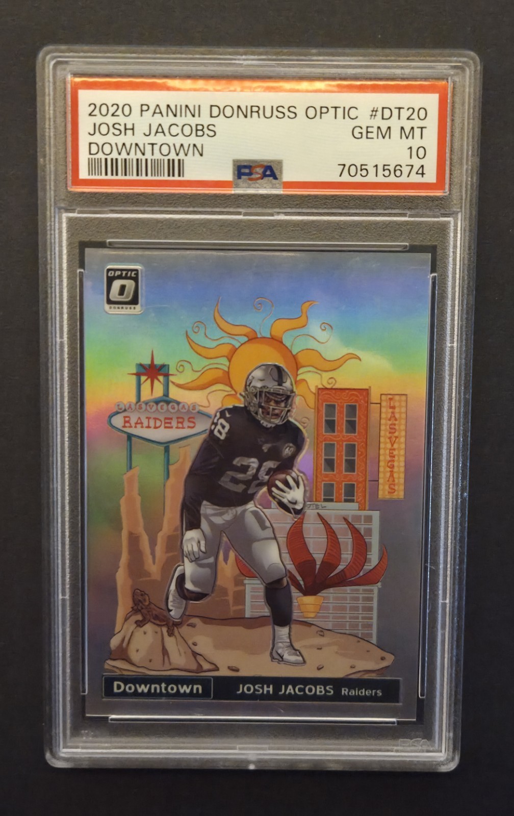 2020 Panini Donruss Optic Downtown Josh Jacobs #DT20 PSA 10 Raiders