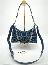 CAM27 Coach Deep Blue Juliet Shoulder Bag In Signature Denim Outlet NWT
