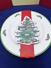 Spode Christmas Tree Dinner Plates Melamine 10.75 Set of 4. New Never Used