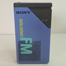 Vintage 1980s Sony FM Walkman SRF-16W Radio - Blue Tested Working w/batteries