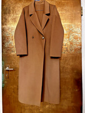 MELLWELL WOLLMANTEL S-M 100% Wolle KASHMIR MERINO IN CAMEL FARBE