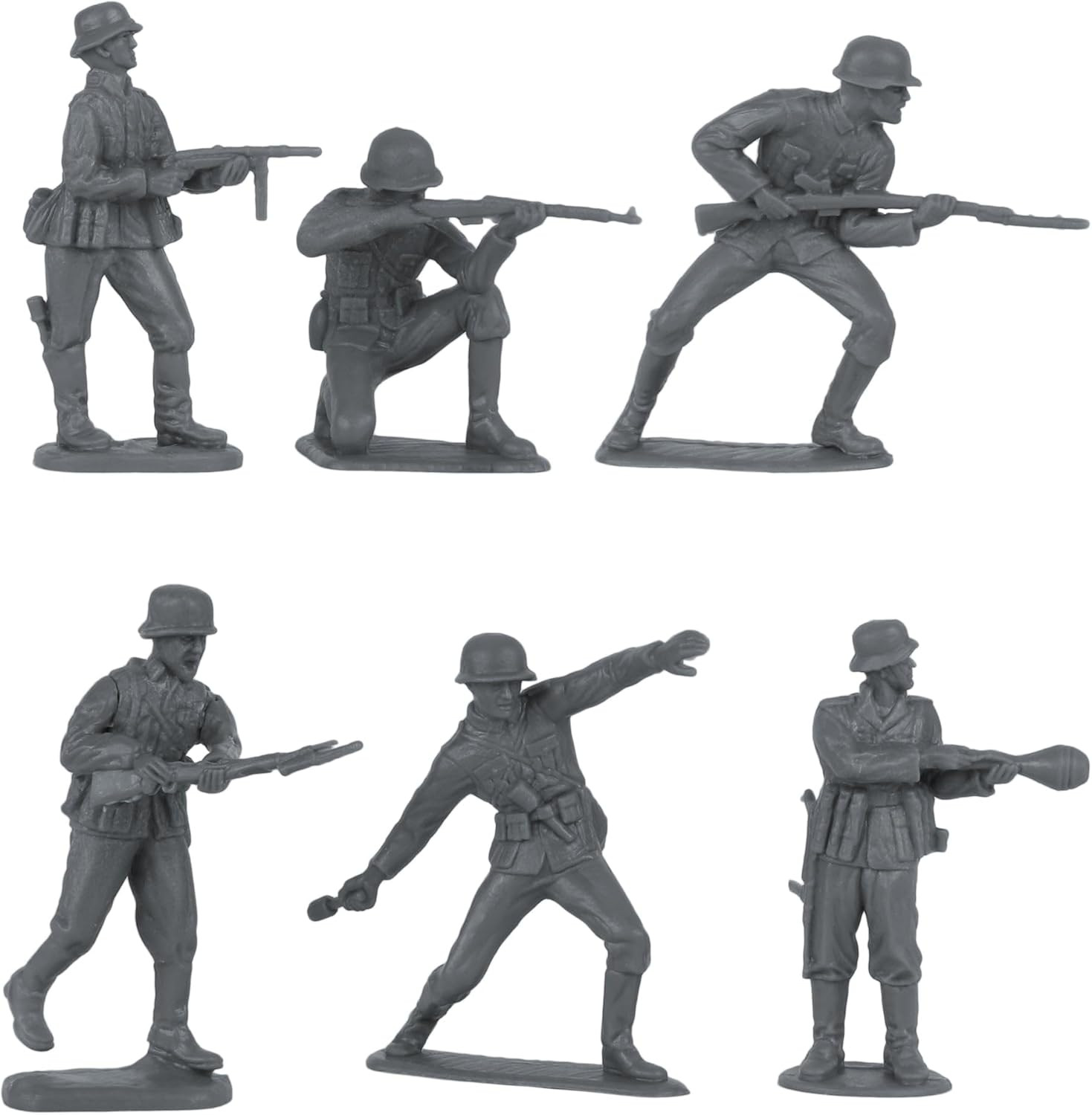 BMC CTS WW2 German Infantry Plastic Army Men - 32Pc Gray Soldier Figures