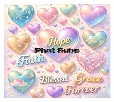 20oz Sublimation Tumbler Wrap Hope Hearts Ready To Press Heat Transfer