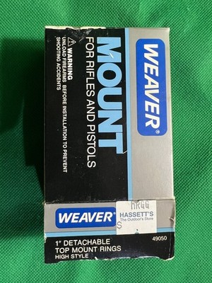 Weaver Detachable Top Mount Scope Rings, 1'' Diameter, High Part 49050