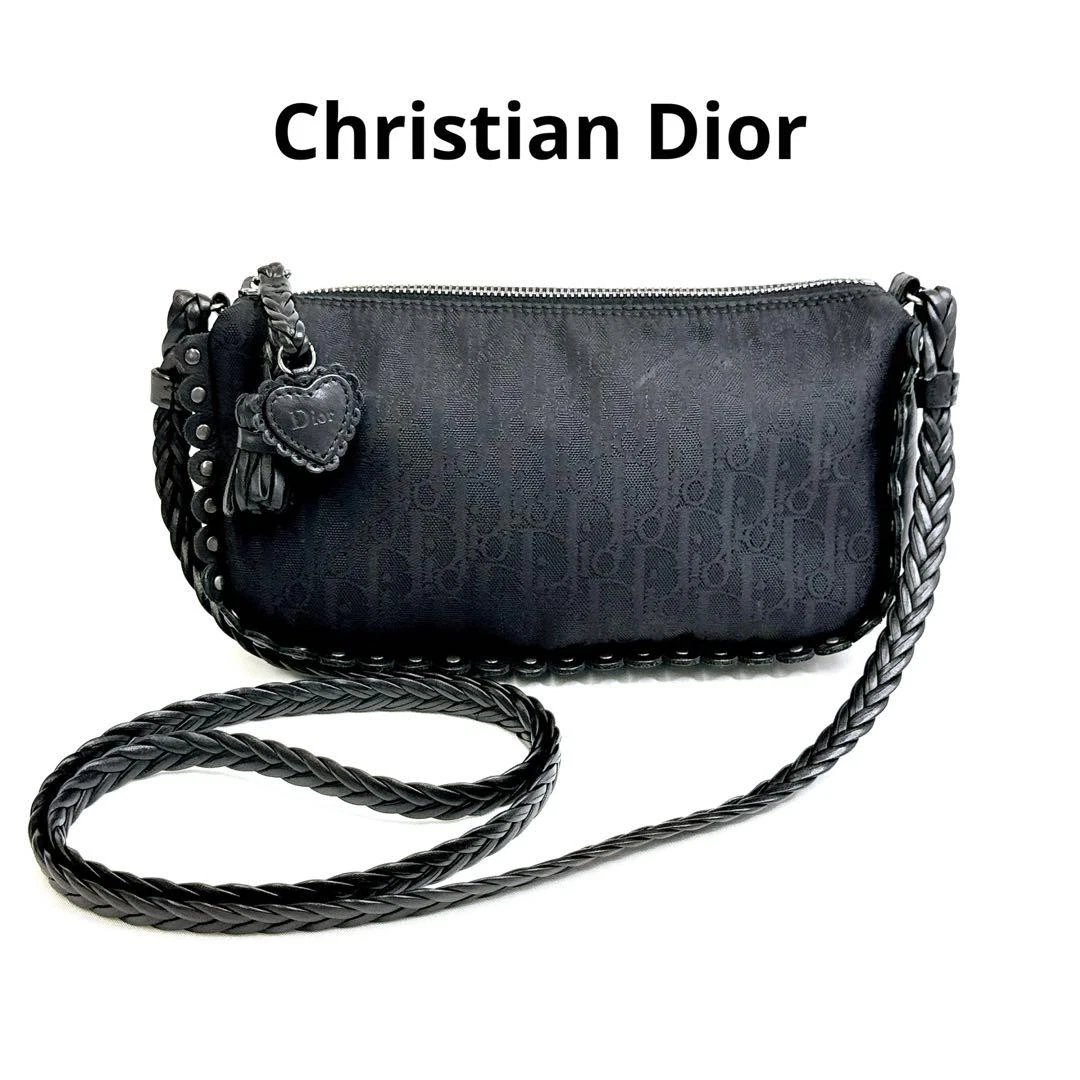 Sac bandoulière Christian Dior trotteur noir vintage