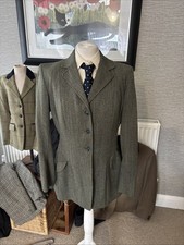 Traditional 100% Wool Keepers Tweed Jkt, Rosette, Size 36(10) Vgc Green