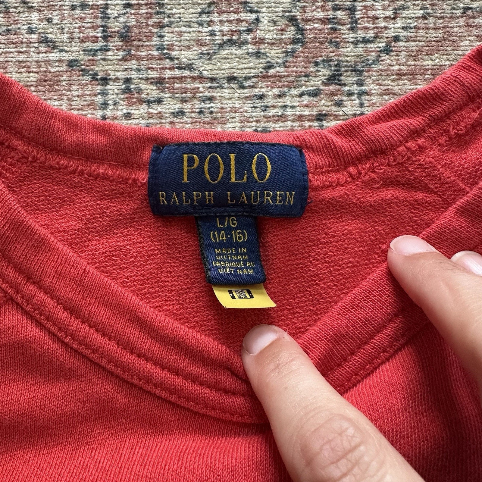 Polo Ralph Lauren Pony Spa Terry Felpa Girocollo Rosso Ragazzo Taglia L