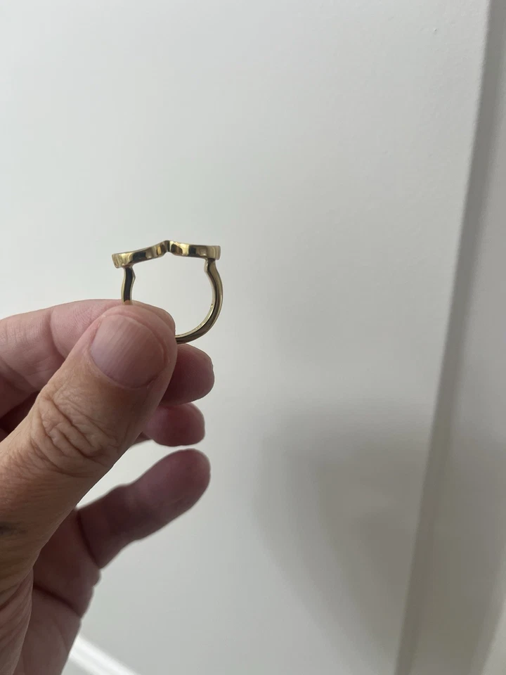 Anillo Kate Spade Brad Goreski Gafas Negro/Oro 12k Chapado Talla 6 COMO NUEVO Foto 3 de 4