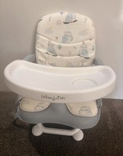 Dream On Me Baby Booster Chair Gray Adjustable Harness Removable Tray Foldable