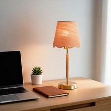 Boho Rattan Table Lamp for Stylish Modern Office Desk