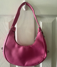 Women s Pink Crescent Shoulder Bag Zip Closur...