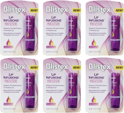 Blistex Lip Infusions Revive .13 oz Each (Pack of 6)