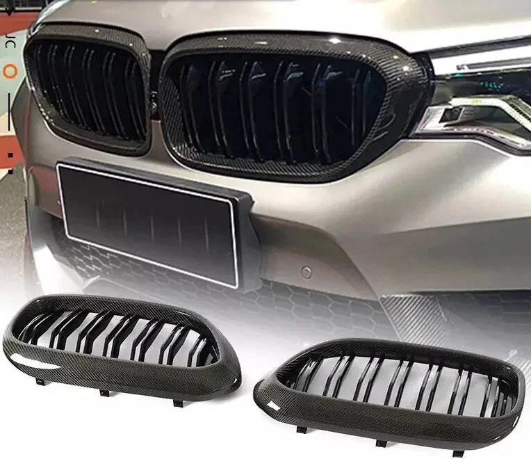 Parachoques delantero parrilla de fibra de carbono real para BMW 5 G30 520i 530i 540i F90 M5 2017-20 Foto 3 de 4
