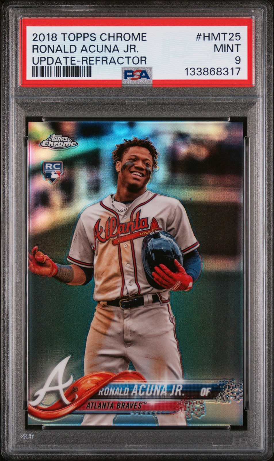 2018 Topps Chrome Update #HMT25 Ronald Acuna Jr. Update-Refractor PSA 9 #/250
