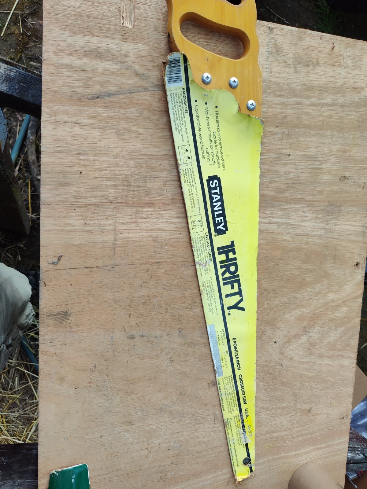 1995 Stanley Crosscut Saw 26" 660mm 8 points 15-300 WITH ORIGINAL SLEEVE