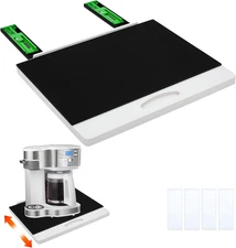 Bamboo Appliance Slider,Sliding Tray for Coffee Maker, Kitchen Countertop Applia