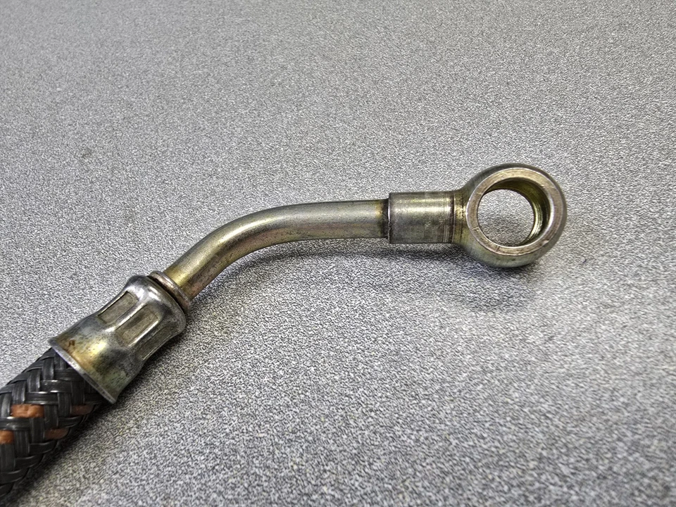 VERY NICE BRAIDED ORIGINAL PORSCHE 911 914-6 930 RIGHT SIDE CAM CARRIER OIL LINE - Image 4 of 4