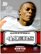 2011 Topps Rising Rookie Kendall Hunter San Francisco 49ers Football Sport Card. rookie card picture