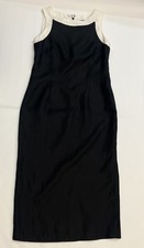 Talbots Womens Sheath Dress 12 Black Irish Linen Quiet Luxury Old Money Classic