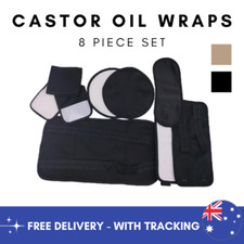 Castor Oil Wrap Organic Cotton Pack Compress Reusable Detox Toxin Remover Kit AU