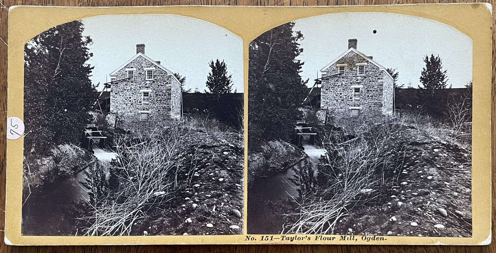 Antique Russell Stereoview 151 Taylor’s Flour Mill Ogden Utah