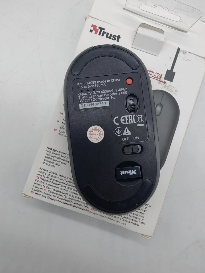 Trust Puck Wiederaufladbare Kabellose Maus, Bluetooth und 2.4 GHz Verbindung - Bild 3 von 4