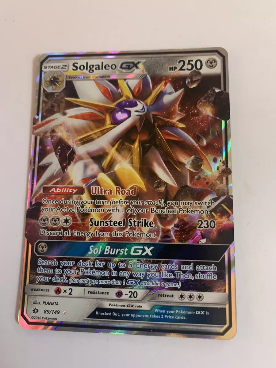 Pokemon TCG Sun and Moon Card Solgaleo GX 89/149 Full Art Rare