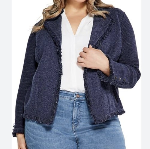 Nic +Zoe Fransen Strick Gras dunkelblau Jacke, Größe XL Plus, Neu mit Etikett $ 198 - Bild 10 von 10