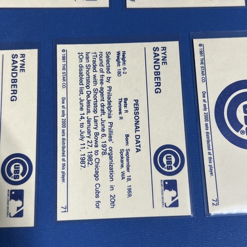 🔥1991 STAR CO. RARE SILVER RYNE SANDBERG SET ONLY 400 SETS W/Promo💥Ebay POP 1 - Picture 22 of 23