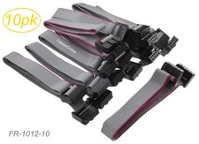 10-Pack 1ft. 2x5 Female to Female 2.54mm-Pitch 10-wire IDC Flat Ribbon Cables
