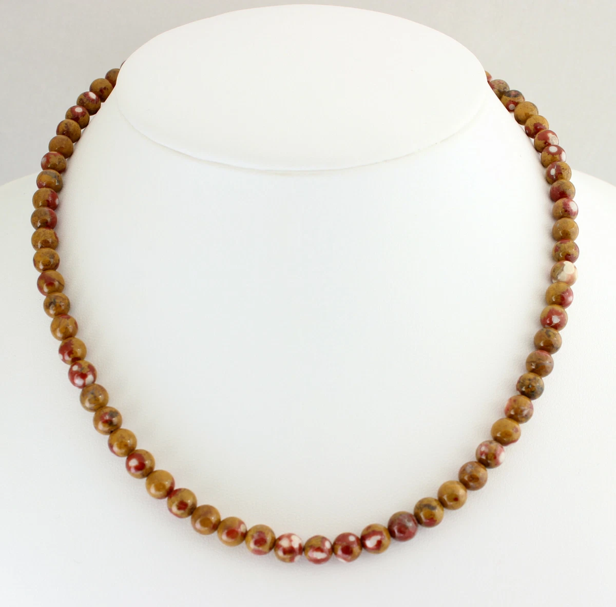 Collana Di Palline In Vetro, Effetto Pietra Dure, Diam. 6 Mm., Colore TONALITA' ARANCIO | Fantasie Di Perle - Foto 11