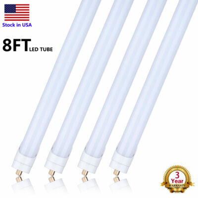 4-100Pack T8 8ft LED Tube Light Single Pin FA8 Fluorescent Replacement Shop Bulb
