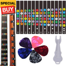 Guitar Fretboard Stickers, Color Coded Note Decals Fingerboard Frets Map Sticke