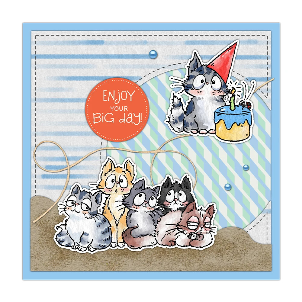 Happy Birthday Cats Kittens Enjoy Your Big Day Metal Cutting Dies
