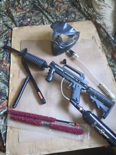 Tippmann 98 Custom Tactical Paintball Gun - Black w/2extra Barrels Mask Cleaning