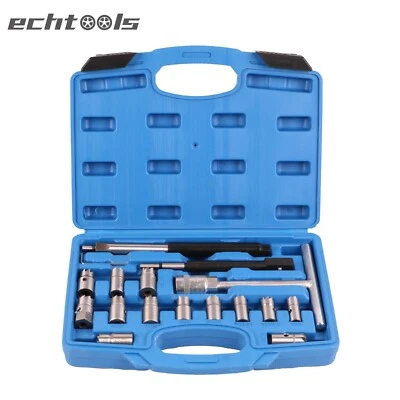 ECHTOOLS 17 tlg Diesel Injektor Dichtsitz Fräser Satz Werkzeug Injektorsitz Einspritzdüse