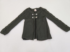 Old Navy Cable Knit Cardigan Sweater Size 4T 4A Olive Babydoll Dress Button