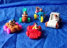The Flintstones Movie Toy Car Lot McD Happy Meal Promos x5 w/ Red LeSaber 1994