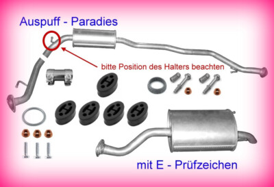 Abgasanlage Auspuff für Honda Jazz II 1.2, 1.3 & 1.4 GD_ GE3 GE2 ab 07/2004 +Kit