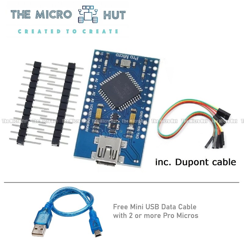 Arduino Pro Micro Leonardo compatible 5V 16MHz ATmega32U4 Mini USB - TESTED
